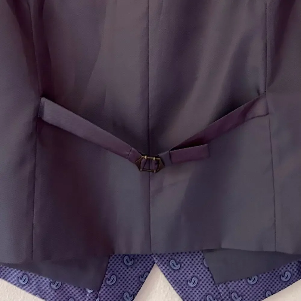 New Van Heusen Studio Purple Paisley Dress Vest Formal Suit Waistcoat formal M